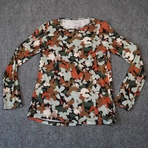 Saks Fifth Avenue Floral Long Sleeve Top Womens Medium Abstract